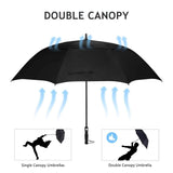 68" Automatic Open Golf Umbrella - Black