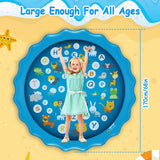 68" Inflatable Blow Up Pool Sprinkler Splash Pad For Kids