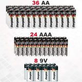 68-Pack: Bundle Of Energizer Batteries AA, AAA and 9V