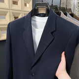 Lightly Mature-style Casual Mens Heavy Wool Suit For Spring And Autumn