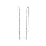 10K White Gold 1/10 Cttw Diamond Threader Earrings
