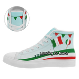 Personalized Italian Heritage High Tops Sneakers, Custom  Stylish & Breathable Patriotic Shoes, Canvas Streetwear