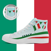 Personalized Italian Heritage High Tops Sneakers, Custom  Stylish & Breathable Patriotic Shoes, Canvas Streetwear