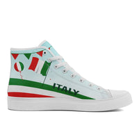 Personalized Italian Heritage High Tops Sneakers, Custom  Stylish & Breathable Patriotic Shoes, Canvas Streetwear