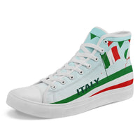 Personalized Italian Heritage High Tops Sneakers, Custom  Stylish & Breathable Patriotic Shoes, Canvas Streetwear