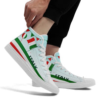 Personalized Italian Heritage High Tops Sneakers, Custom  Stylish & Breathable Patriotic Shoes, Canvas Streetwear