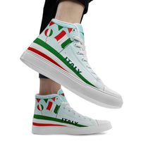 Personalized Italian Heritage High Tops Sneakers, Custom  Stylish & Breathable Patriotic Shoes, Canvas Streetwear