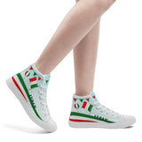 Personalized Italian Heritage High Tops Sneakers, Custom  Stylish & Breathable Patriotic Shoes, Canvas Streetwear