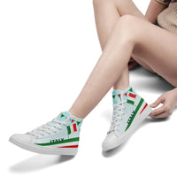 Personalized Italian Heritage High Tops Sneakers, Custom  Stylish & Breathable Patriotic Shoes, Canvas Streetwear