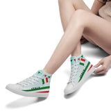 Personalized Italian Heritage High Tops Sneakers, Custom  Stylish & Breathable Patriotic Shoes, Canvas Streetwear