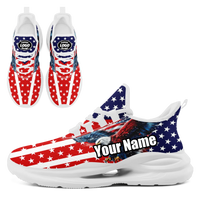 Personalized America Flag Sneakers, Custom Breathable Gym Shoes, Patriotic and Pride Walking Shoes