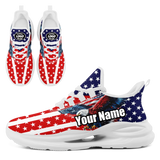 Personalized America Flag Sneakers, Custom Breathable Gym Shoes, Patriotic and Pride Walking Shoes