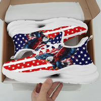 Personalized America Flag Sneakers, Custom Breathable Gym Shoes, Patriotic and Pride Walking Shoes