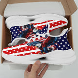 Personalized America Flag Sneakers, Custom Breathable Gym Shoes, Patriotic and Pride Walking Shoes