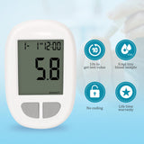Portable Blood Glucose Meter Kit - Auto Coding, Fast 10s Results, Includes 50 Test Strips & 50 Lancets