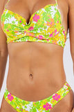 TWO PIECE FLORAL PRINTS PLEATED TOP BIKINI