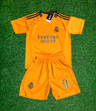 Kylian Mbappe Real Madrid Special Orange 3rd Jersey Toddler/Youth Soccer Jersey Kids Kit