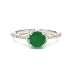 1.12ct Emerald Diamond Eng Only 14KT White Gold