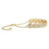 14k Yellow Gold Plated .925 Sterling 5/8 Cttw Diamond Composite Cushion Frame 4â€-10â€ Adjustable Bolo Bracelet (G-H Color, I1-I2 Clarity)