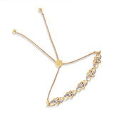 14K Yellow Gold Plated .925 Sterling Silver 1/10 Cttw Diamond Infinity Heart Shaped 4â€-10â€ Adjustable Bolo Bracelet (H-I Color, I2-I3 Clarity)