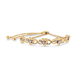 14K Yellow Gold Plated .925 Sterling Silver 1/10 Cttw Diamond Infinity Heart Shaped 4â€-10â€ Adjustable Bolo Bracelet (H-I Color, I2-I3 Clarity)