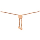 14K Rose Gold Plated .925 Sterling Silver Diamond Accent Circle and Heart Link Adjustable 6â€-10â€ Bolo Bracelet (I-J Color, I3 Clarity)