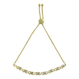 10K Yellow Gold over .925 Sterling Silver 1/10 Cttw Diamond Heart and X-Link 6â€-9â€ Adjustable Bolo Bracelet (H-I Color, I2-I3 Clarity)