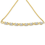 10K Yellow Gold over .925 Sterling Silver 1/10 Cttw Diamond Heart and X-Link 6â€-9â€ Adjustable Bolo Bracelet (H-I Color, I2-I3 Clarity)