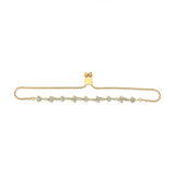 14K Yellow Gold Plated .925 Sterling Silver Diamond Accent Heart and Wave Link Bolo Bracelet (I-J Color, I2-I3 Clarity) - 6" to 9" Adjustable