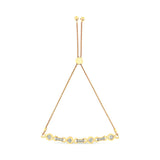 14K Yellow Gold Plated .925 Sterling Silver Channel Set Diamond Accent Twist 4â€-10â€ Adjustable Bolo Bracelet (I-J Color, I3 Clarity)