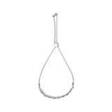 .925 Sterling Silver 1/4 Cttw Diamond Marquise Shaped Link 4"-10" Adjustable Bolo Bracelet (I-J Color, I1-I2 Clarity)