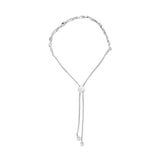 .925 Sterling Silver 1/2 Cttw Diamond Alternating Circle and Kite Link Adjustable Bolo Bracelet (I-J Color, I3 Clarity) - 4" to 10" Inches
