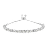 10K Yellow Gold over .925 Sterling Silver 1/4 Cttw Miracle-Set Diamond 4â€-10â€ Adjustable Bolo Tennis Bracelet (I-J Color, I3 Clarity)