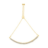 10K Yellow Gold over .925 Sterling Silver 1/4 Cttw Miracle-Set Diamond 4â€-10â€ Adjustable Bolo Tennis Bracelet (I-J Color, I3 Clarity)