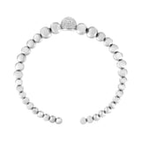 .925 Sterling Silver 1/6 Cttw Diamond Rondelle Graduated Ball Bead Cuff Bangle Bracelet (I-J color, I2-I3 clarity) - Fits wrists up to 7 1/2 inches