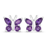 1.00 Carat Genuine Amethyst .925 Sterling Silver Earrings