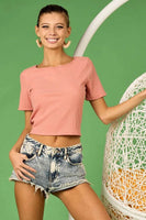 BiBi Rib Knit with Back Cross and Tied Detailed Top