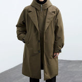 Fake Two-piece Hooded Oversized Thermal Trench Coat
