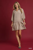 Umgee V-Neck Tiered Mini Dress