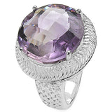 10.22 Carat Genuine Amethyst .925 Sterling Silver Ring
