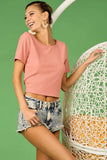 BiBi Rib Knit with Back Cross and Tied Detailed Top
