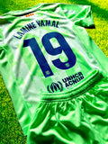 Lamine Yamal Green Kids Barcelona Soccer Jersey Kit