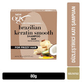 OGX Brazilian Keratin Therapy Solid Shampoo Bar: Smooth Frizzy & Curly Hair with Coconut Oil, Sulfate-Free, Plastic-Free - Equivalent to 700ml Liquid Shampoo