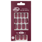Eklips Crimson Velvet Square False Nails 24-Pack