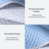 Kasentex Reversible Lightweight Quilt Set Twin/Queen/King - Soft All Season Bedspread Coverlet, White & Blue