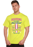 Boarding Blue Beach Men's Bamboo Viscose/Organic Cotton Short Sleeve Graphic T-Shirt