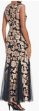 Alex Evenings Women's Embroidered Dress with Illusion Neckline, Size 18