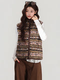 Retro Stand-collar Lamb Wool Vest Women's Cardigan Jacket For Autumn And Winter Layering
