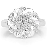 14K Yellow Gold Plated 0.28 Carat Genuine White Diamond .925 Sterling Silver Ring