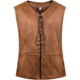 Retro Steampunk Vest Mens Lace-Up Waistcoat